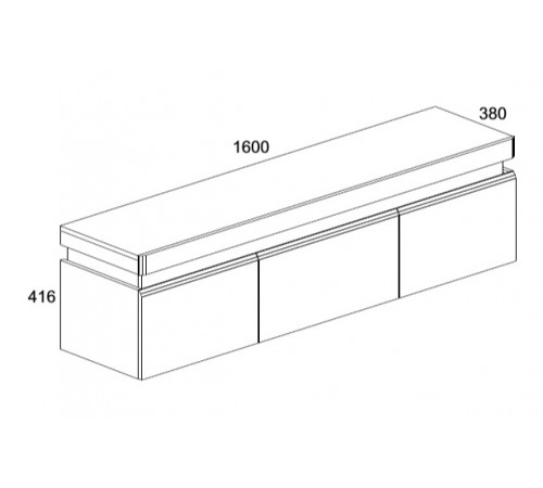 Тумба навесная Torino 2D1S