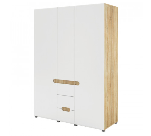 Трехстворчатый шкаф для одежды и белья с зеркалом в спальню Леонардо МН-026-08 Трехстворчатый шкаф для одежды и белья с зеркалом в спальню Леонардо МН-026-08